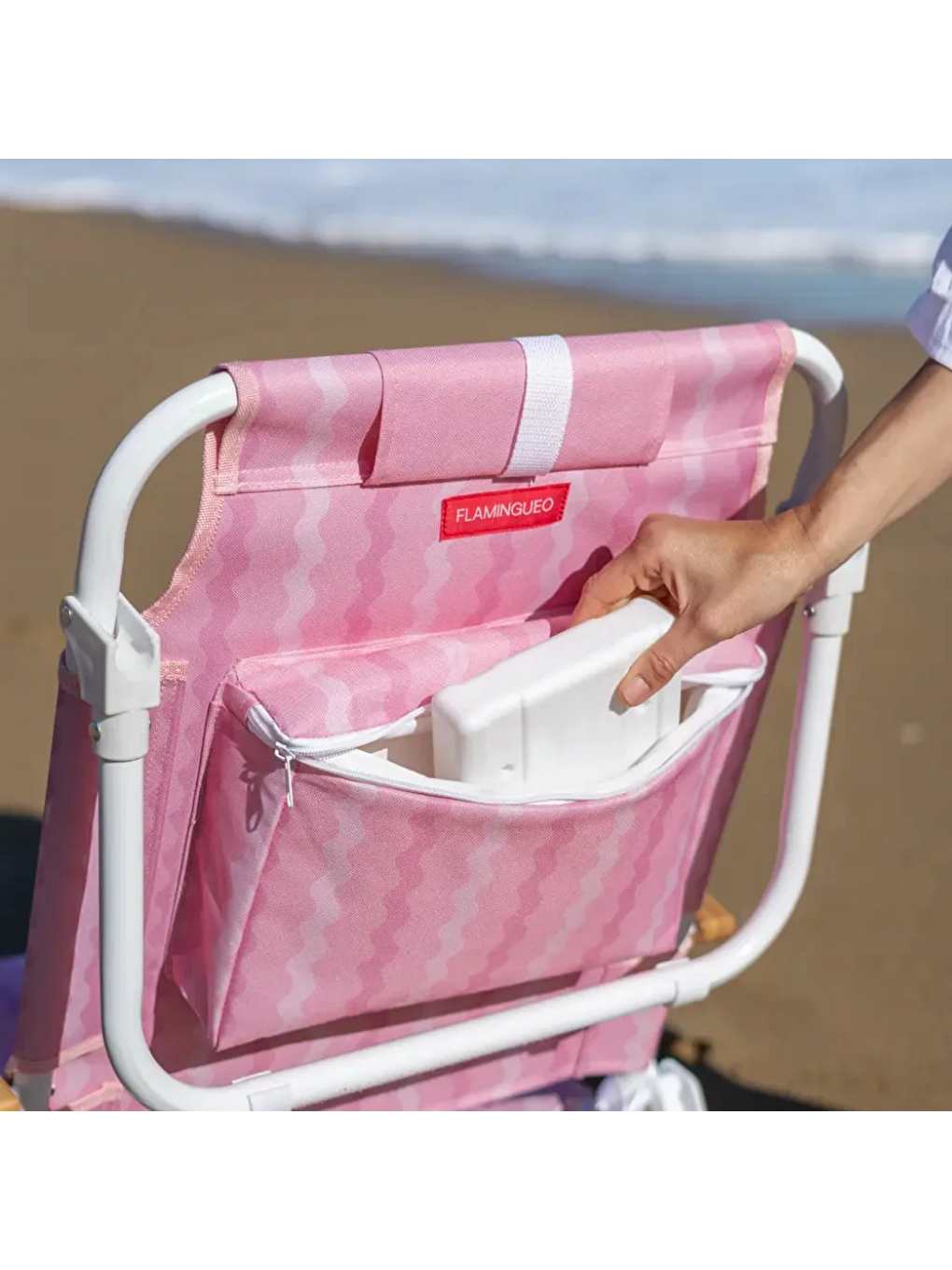 Pembe Soğutucu Cepli Plaj Sandalyesi Echo Pink-2