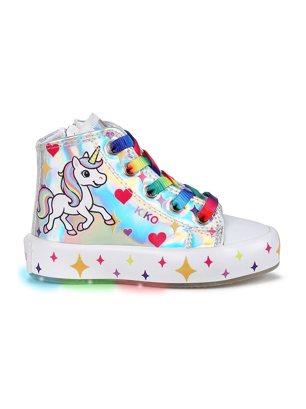 Gri Pames Fermuarlı Işıklı Kız Çocuk Spor Ayakkabı-3