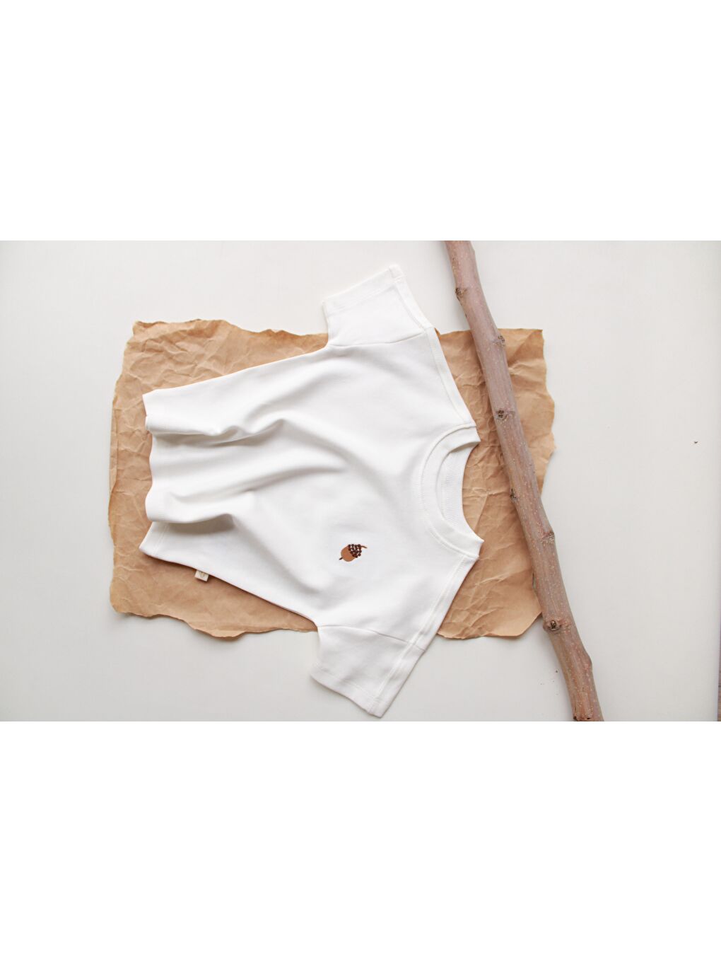 Beyaz Palamut Nakışlı Oversize T-Shirt-3