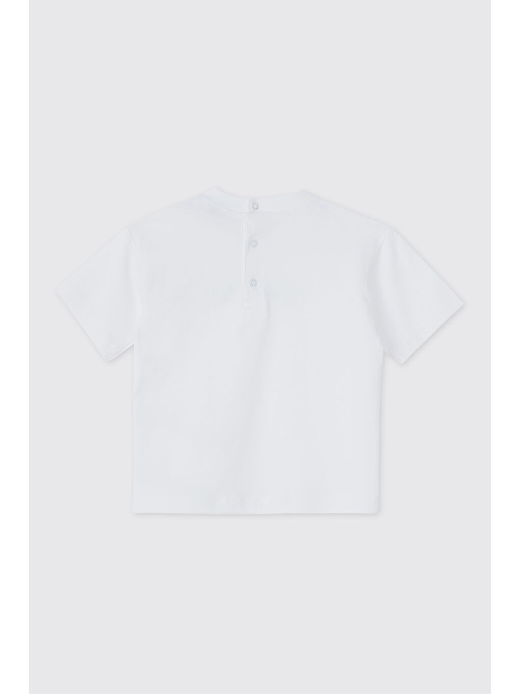 Erkek Bebek Baskılı Beyaz Tişört-1