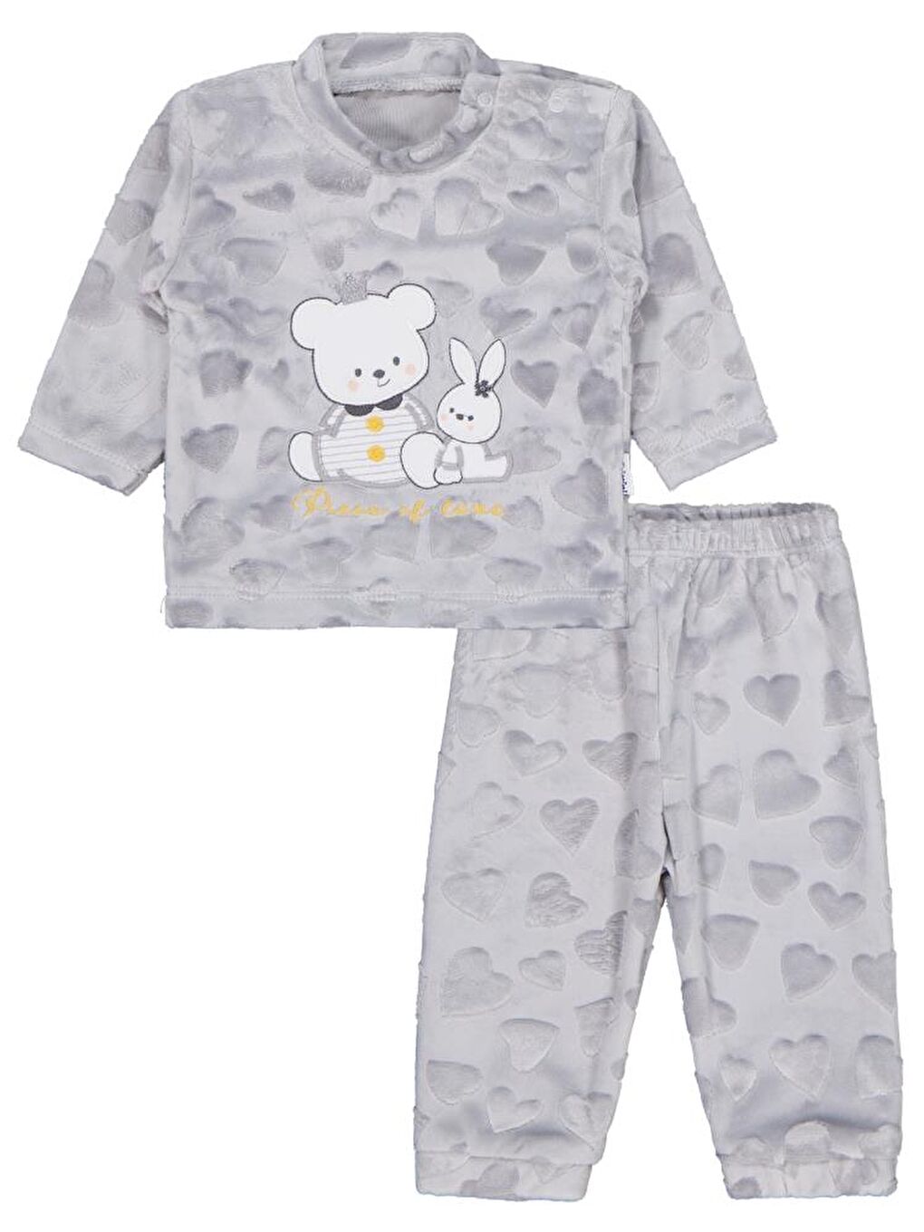 Kız Ayı Tavşan Nakış 2Li 1-6 Ay Takım - Gri 6-9 Ay
