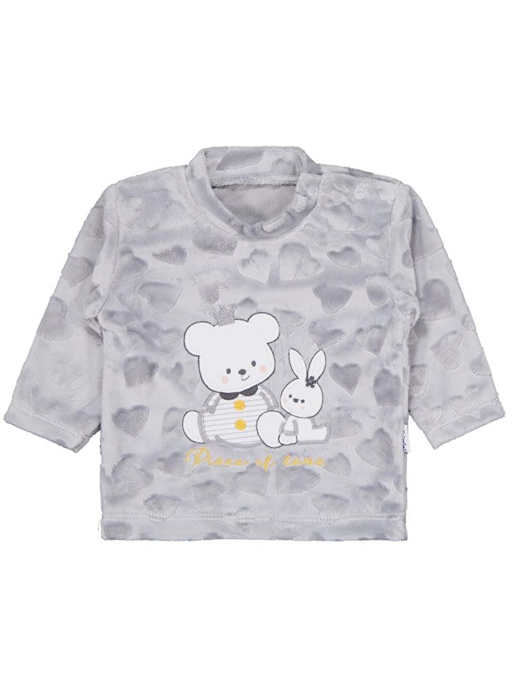 Kız Ayı Tavşan Nakış 2Li 1-6 Ay Takım - Gri 6-9 Ay-1