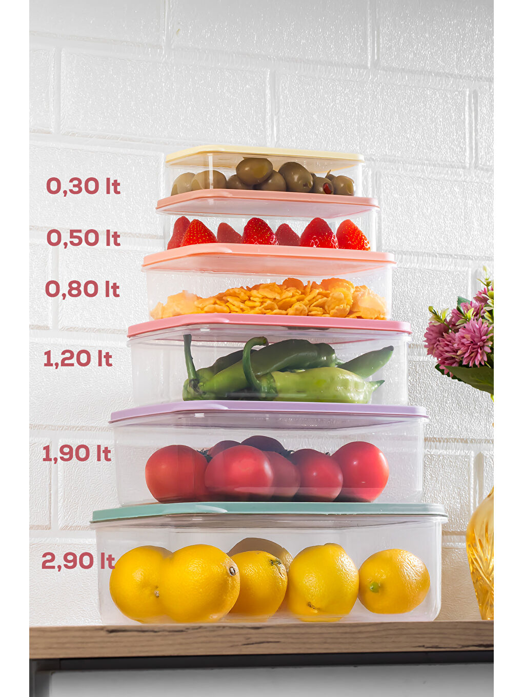 Renksiz Org-400 6 Adet Derin Dondurucu Mikrodalga Saklama Kabı - Çok Amaçlı Erzak Saklama Kabı Seti-1