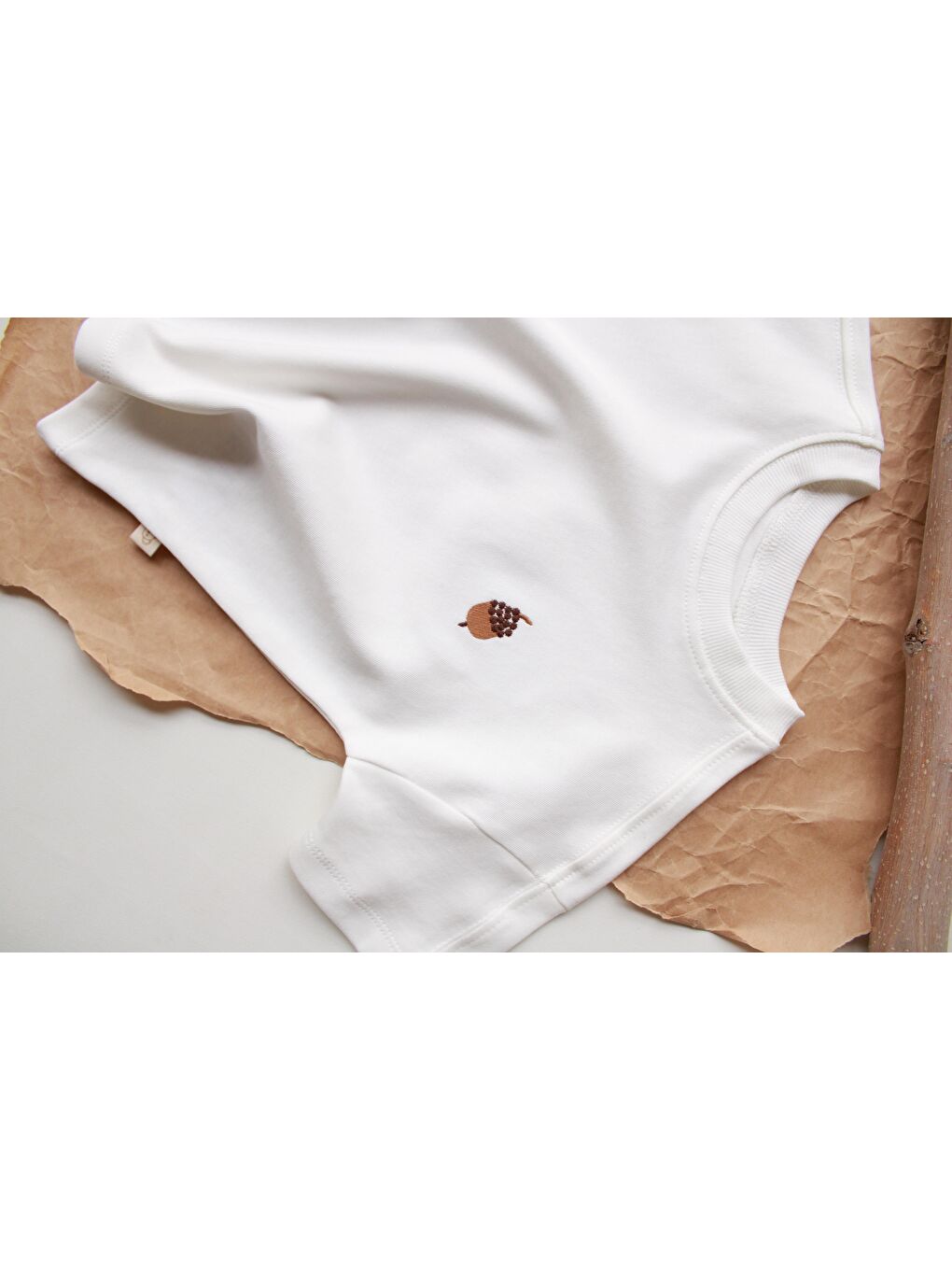 Beyaz Palamut Nakışlı Oversize T-Shirt-4