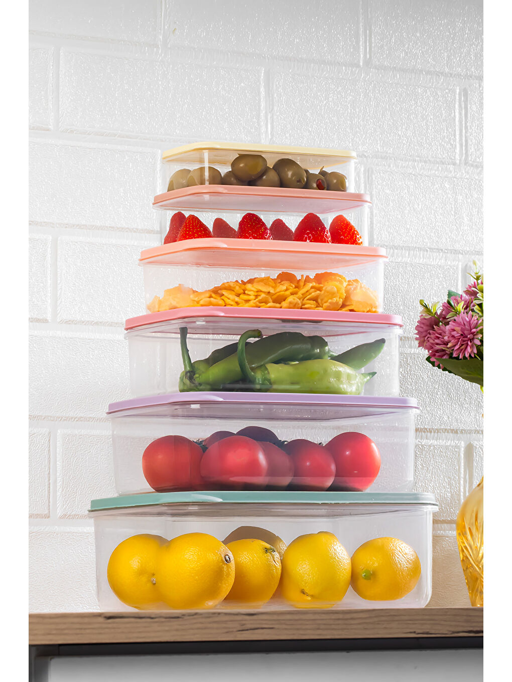 Renksiz Org-400 6 Adet Derin Dondurucu Mikrodalga Saklama Kabı - Çok Amaçlı Erzak Saklama Kabı Seti-2