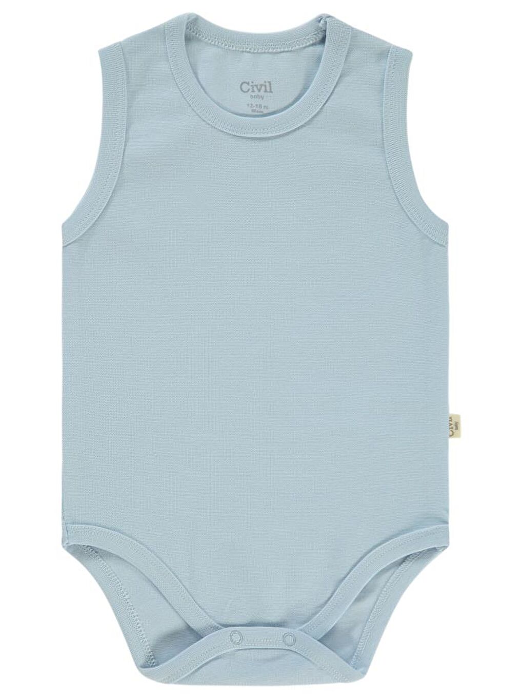 Baby Organik 5 li Sıfır Kol 1-3 yaş Çıtçıtlı Badi - Mavi 3-4 Yaş