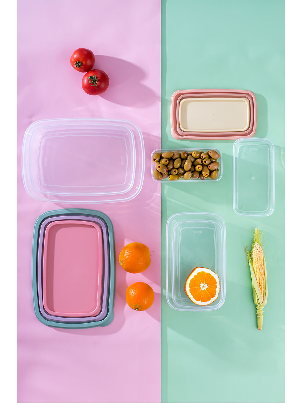 Renksiz Org-400 6 Adet Derin Dondurucu Mikrodalga Saklama Kabı - Çok Amaçlı Erzak Saklama Kabı Seti-3