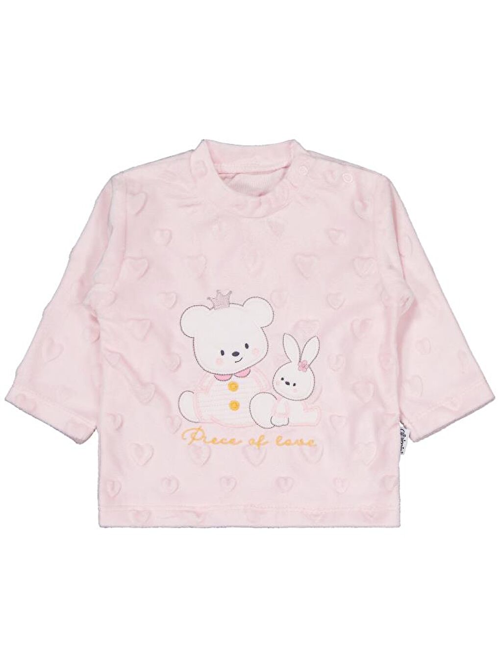 Kız Ayı Tavşan Nakış 2Li 1-6 Ay Takım - Pembe 3-6 Ay-2