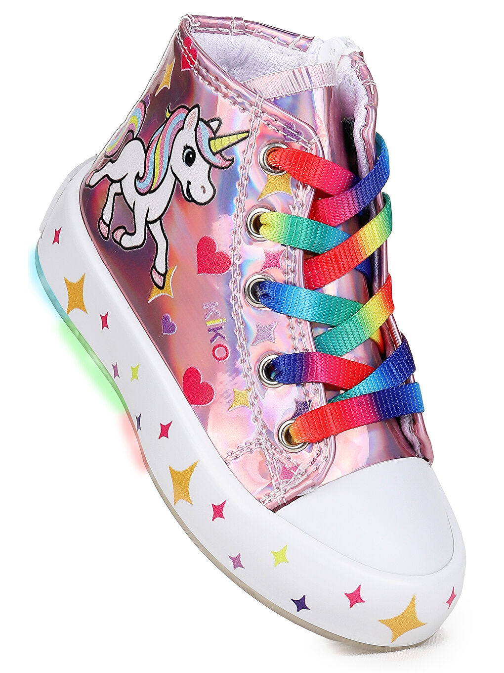 Pembe Pames Fermuarlı Işıklı Kız Çocuk Spor Ayakkabı