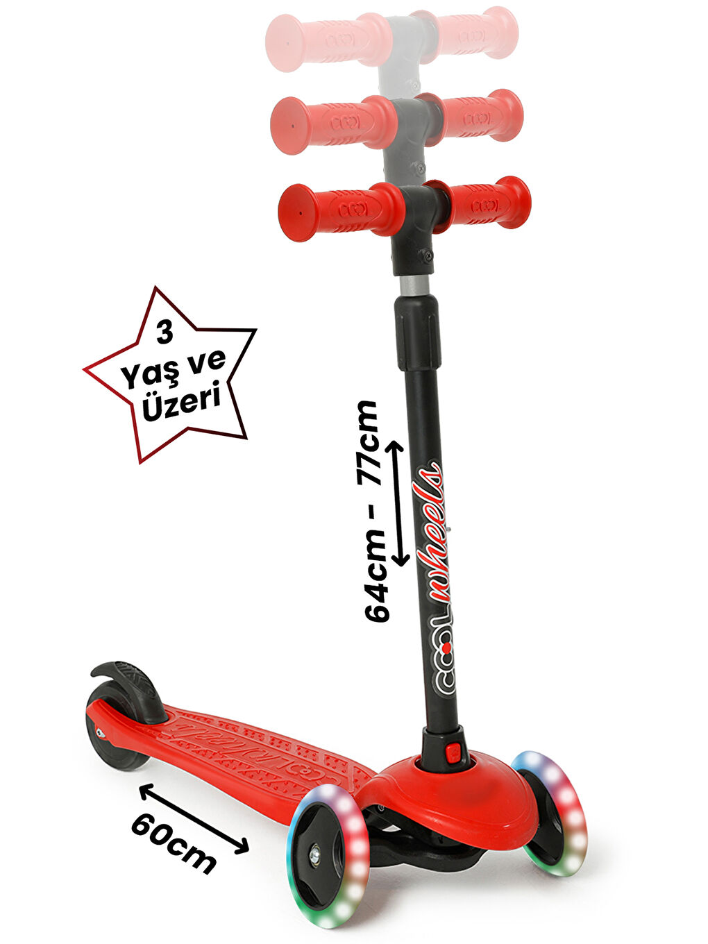 Işıklı Scooter Kırmızı-1