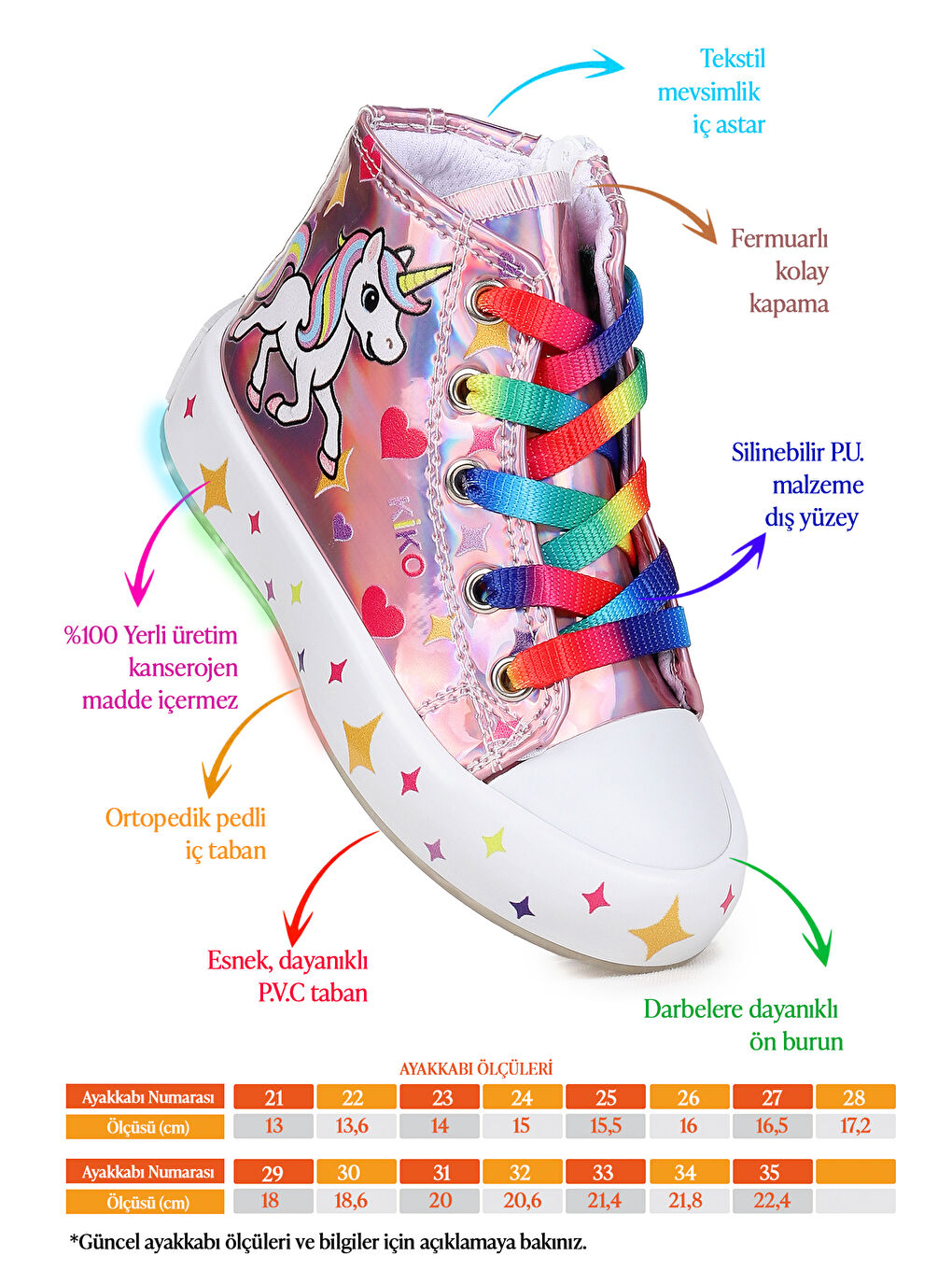 Pembe Pames Fermuarlı Işıklı Kız Çocuk Spor Ayakkabı-1