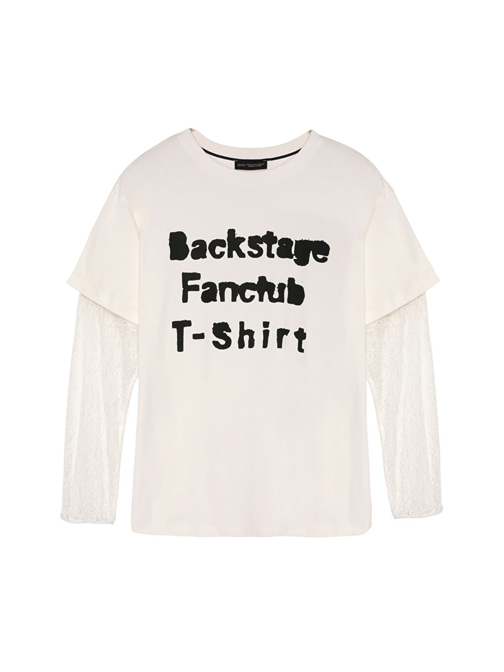 Kalın Yazı Baskılı Oversize Tişört Ekru