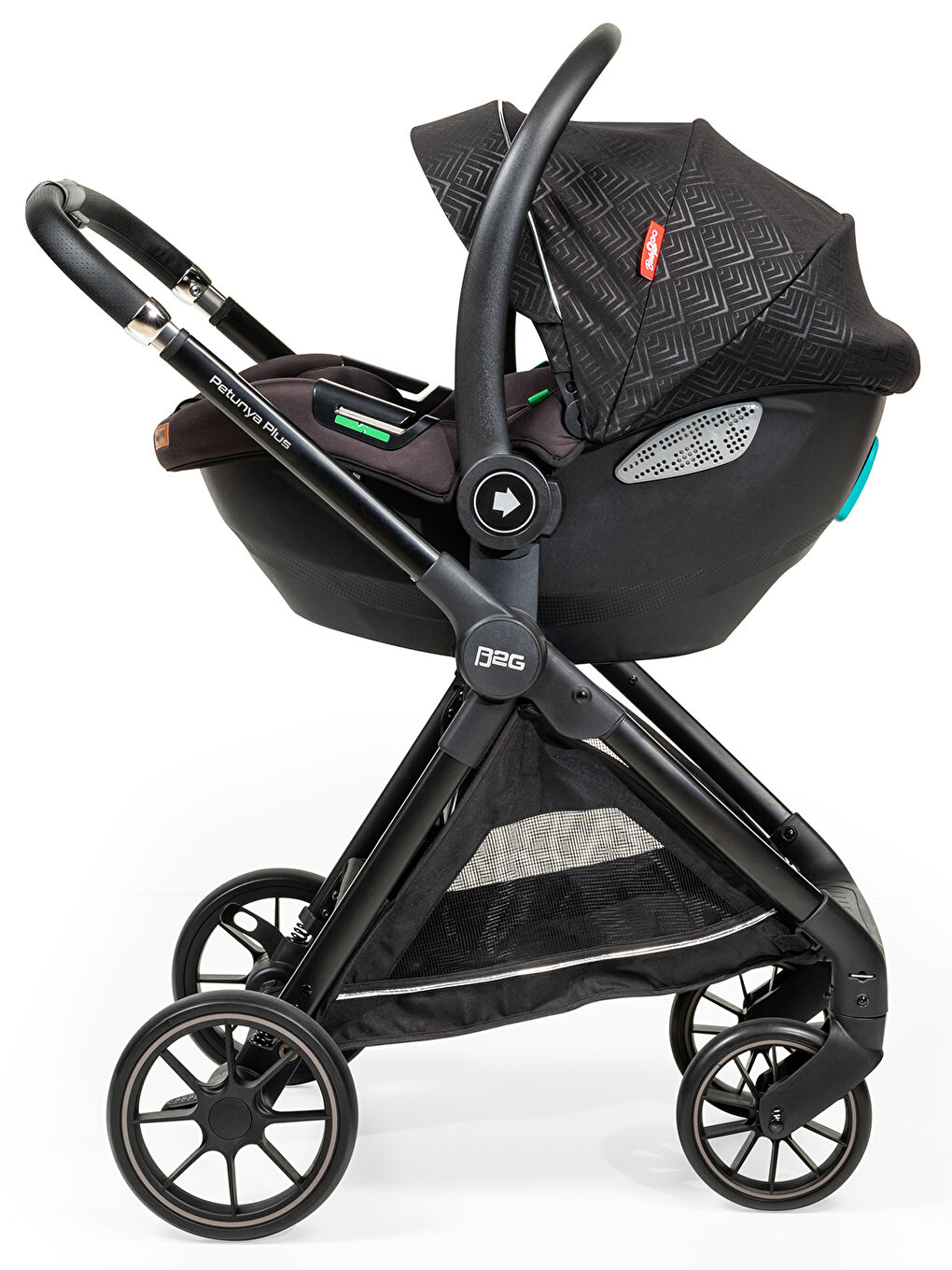 Petunya Plus Travel Sistem Bebek Arabası Siyah-3