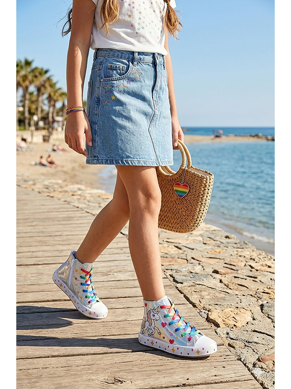 Gri Pames Fermuarlı Kız Çocuk Spor Ayakkabı-2