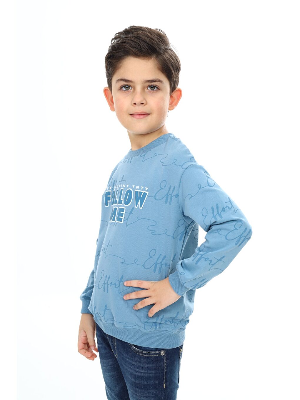 Mavi Erkek Çocuk Baskılı Sweatshirt-1
