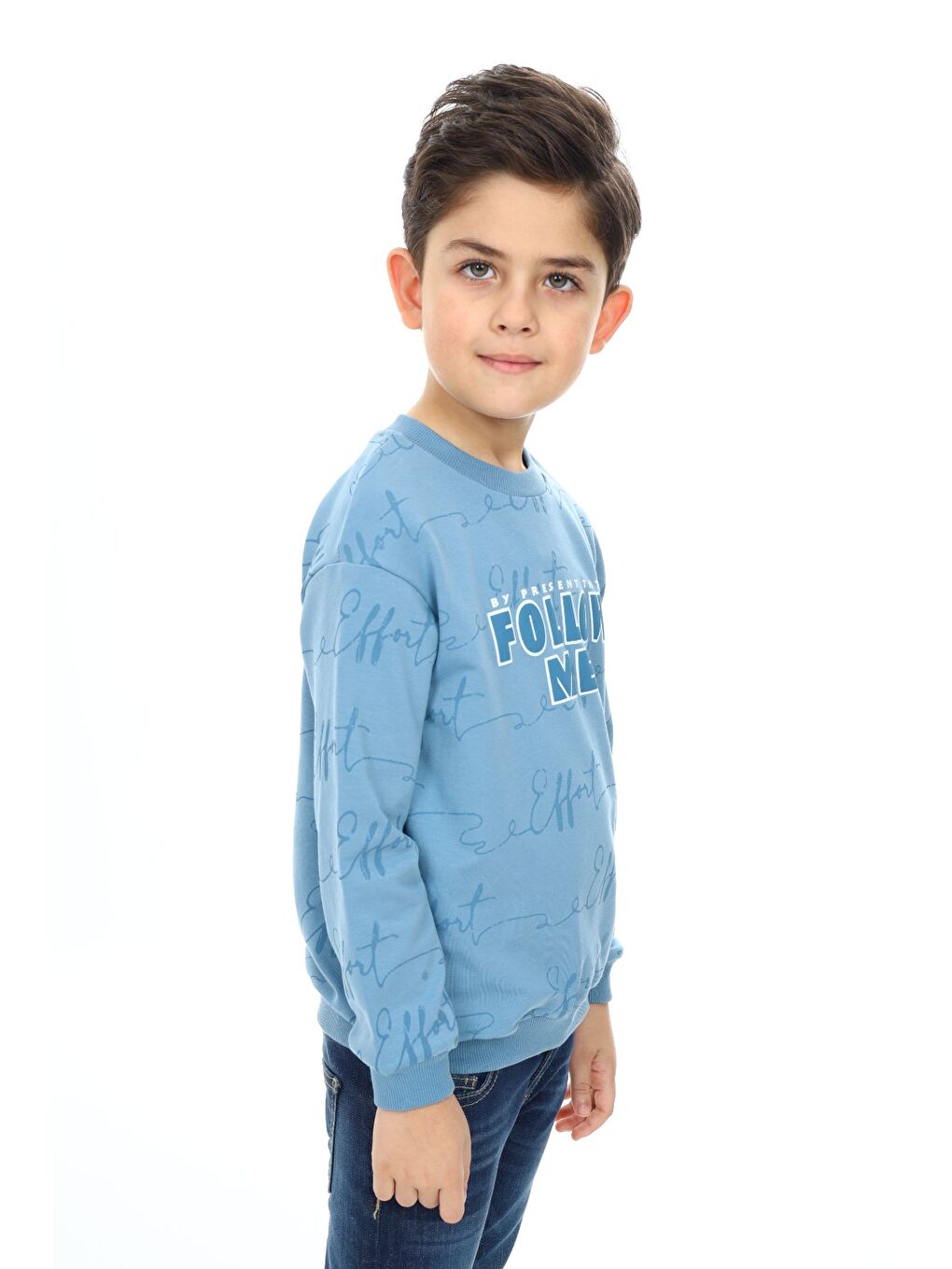Mavi Erkek Çocuk Baskılı Sweatshirt-4