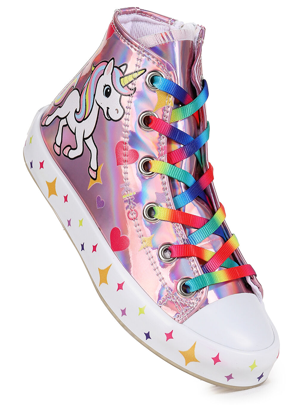 Pembe Pames Fermuarlı Kız Çocuk Spor Ayakkabı