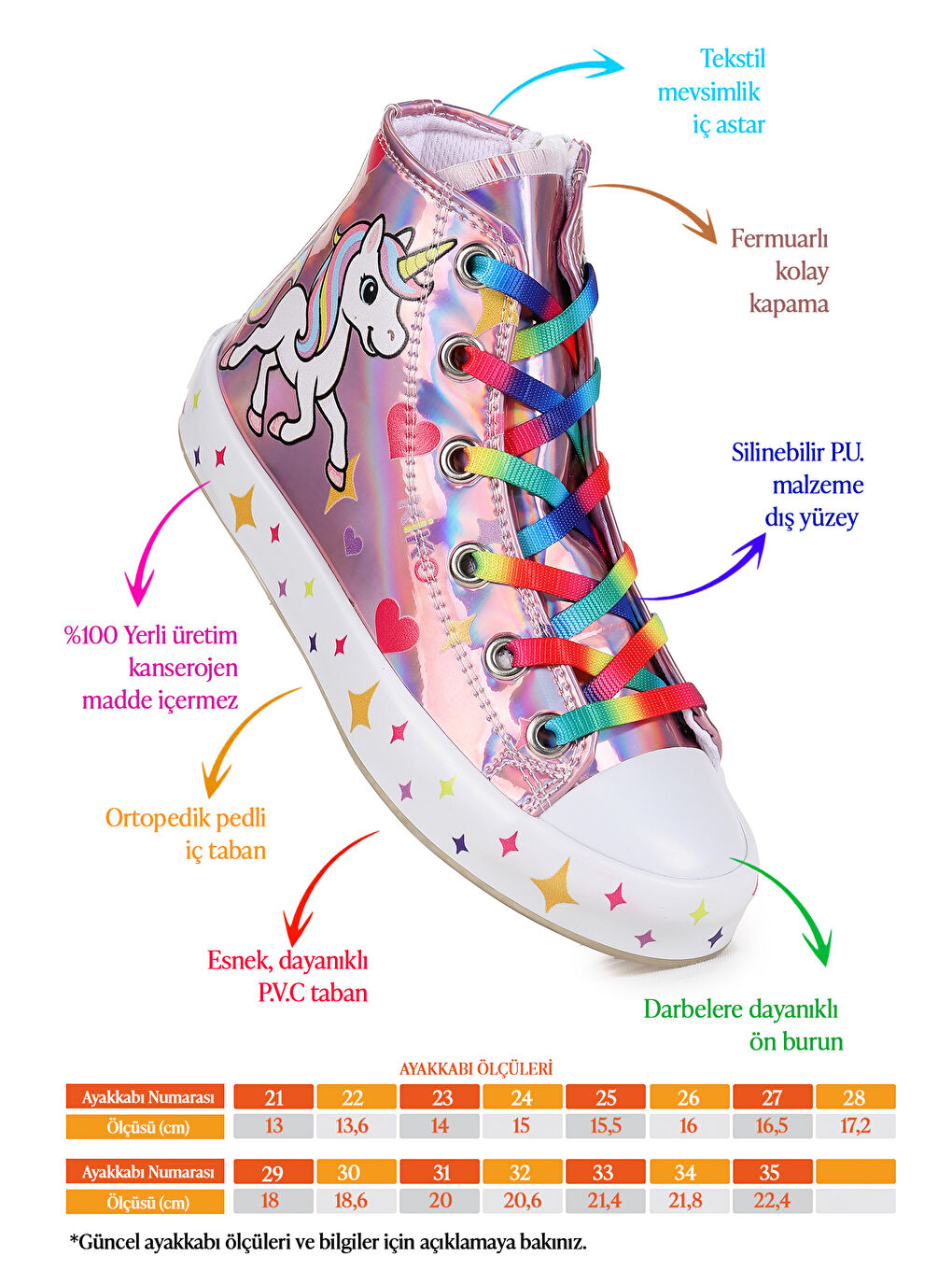 Pembe Pames Fermuarlı Kız Çocuk Spor Ayakkabı-1