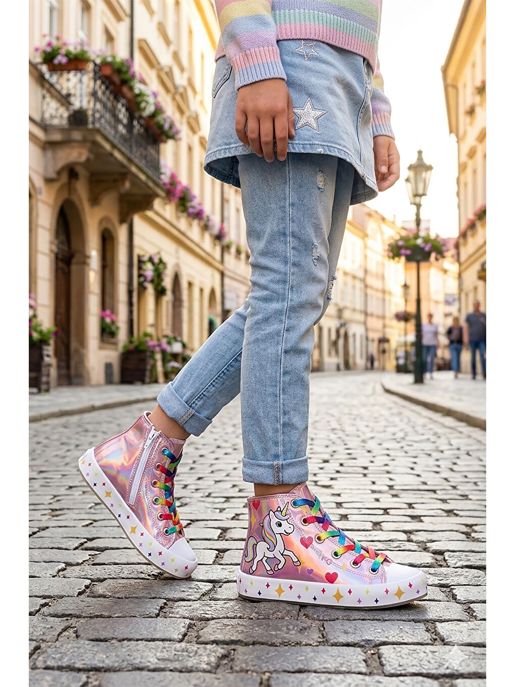 Pembe Pames Fermuarlı Kız Çocuk Spor Ayakkabı-2