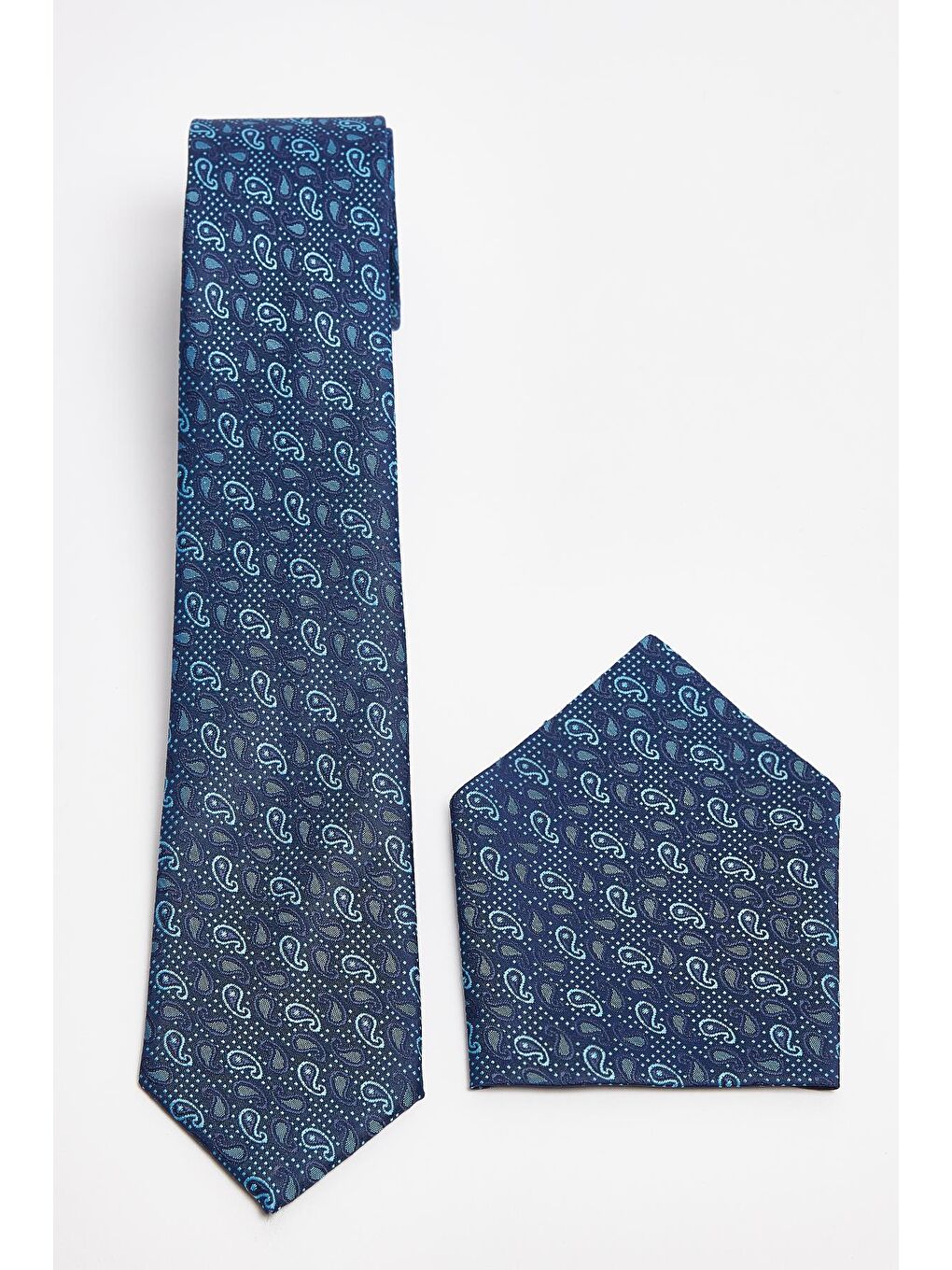 Karışık Desenli Klasik Cep Mendilli Erkek Kravat-1