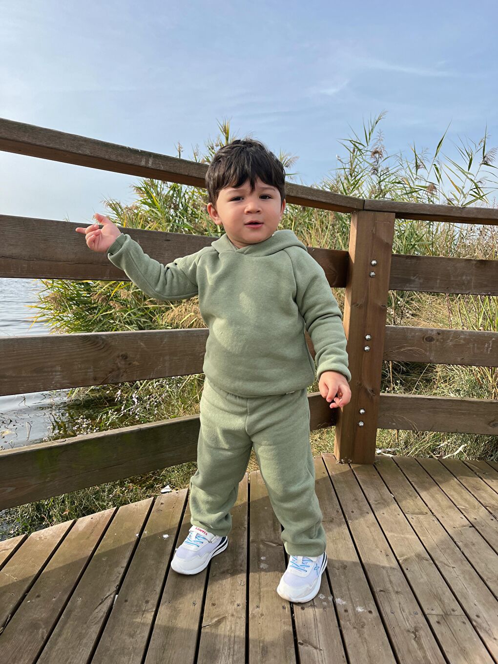 Haki Kapüşonlu İkili Takım