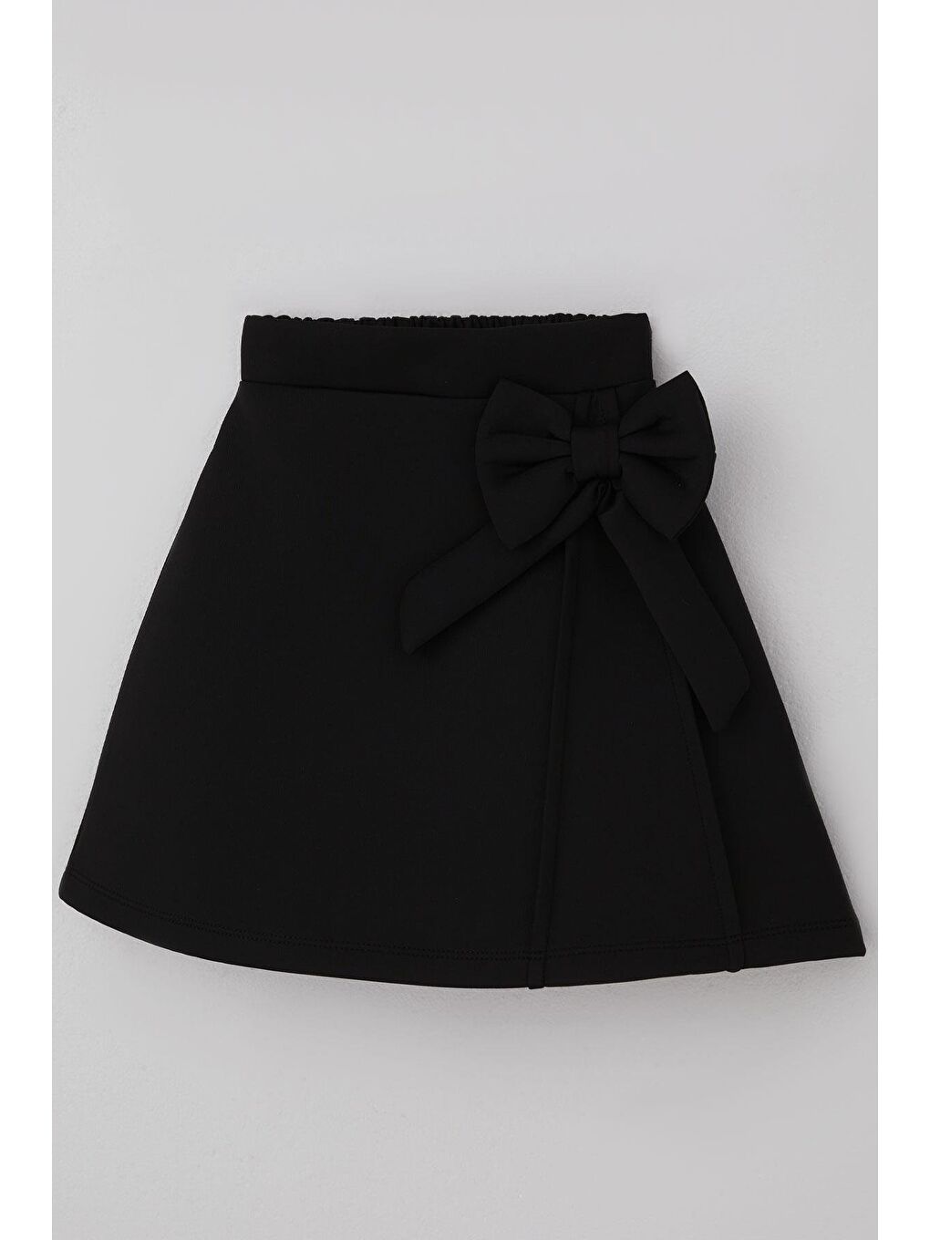 Kız Çocuk Etek Fiyonk Aksesuarlı Beli Lastikli Siyah (6-12 Yaş)-2