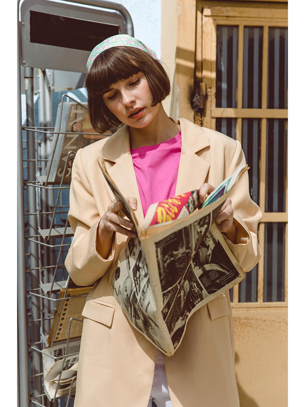 Bej01 Düğmeli Blazer Ceket