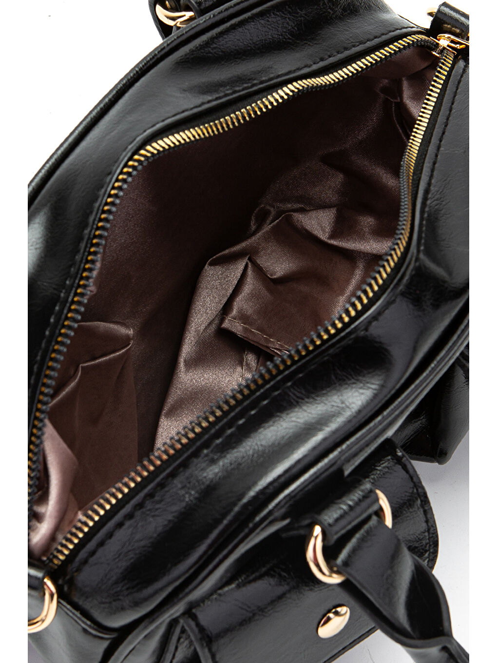 Çift Cep Detaylı Suni Deri Kadın Çapraz Çanta Vera Siyah-4