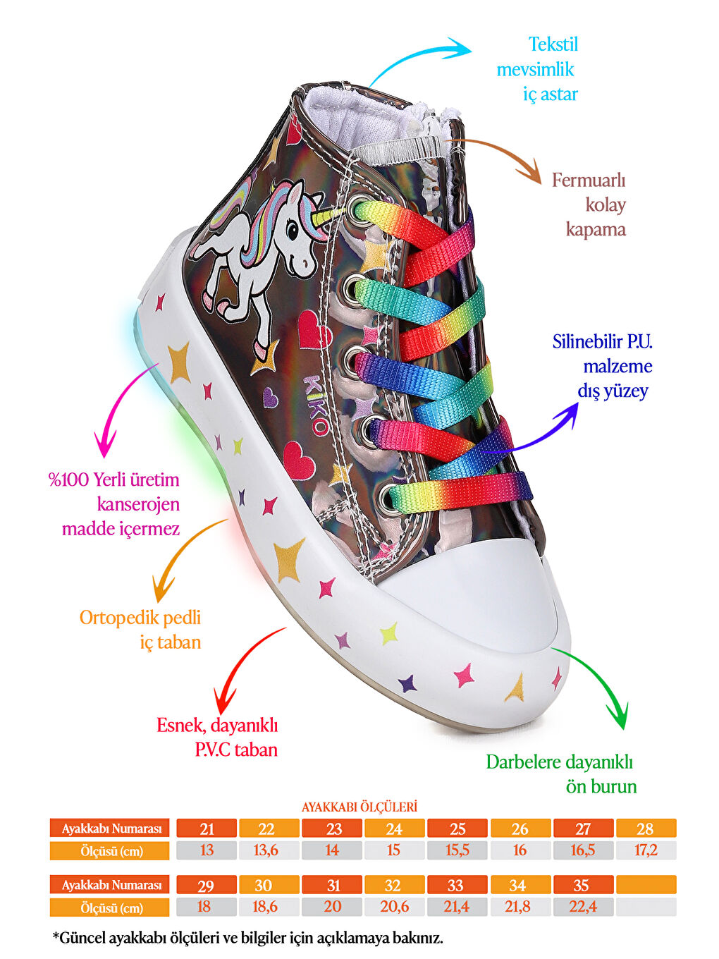 Gri Pames Fermuarlı Işıklı Kız Çocuk Spor Ayakkabı-1