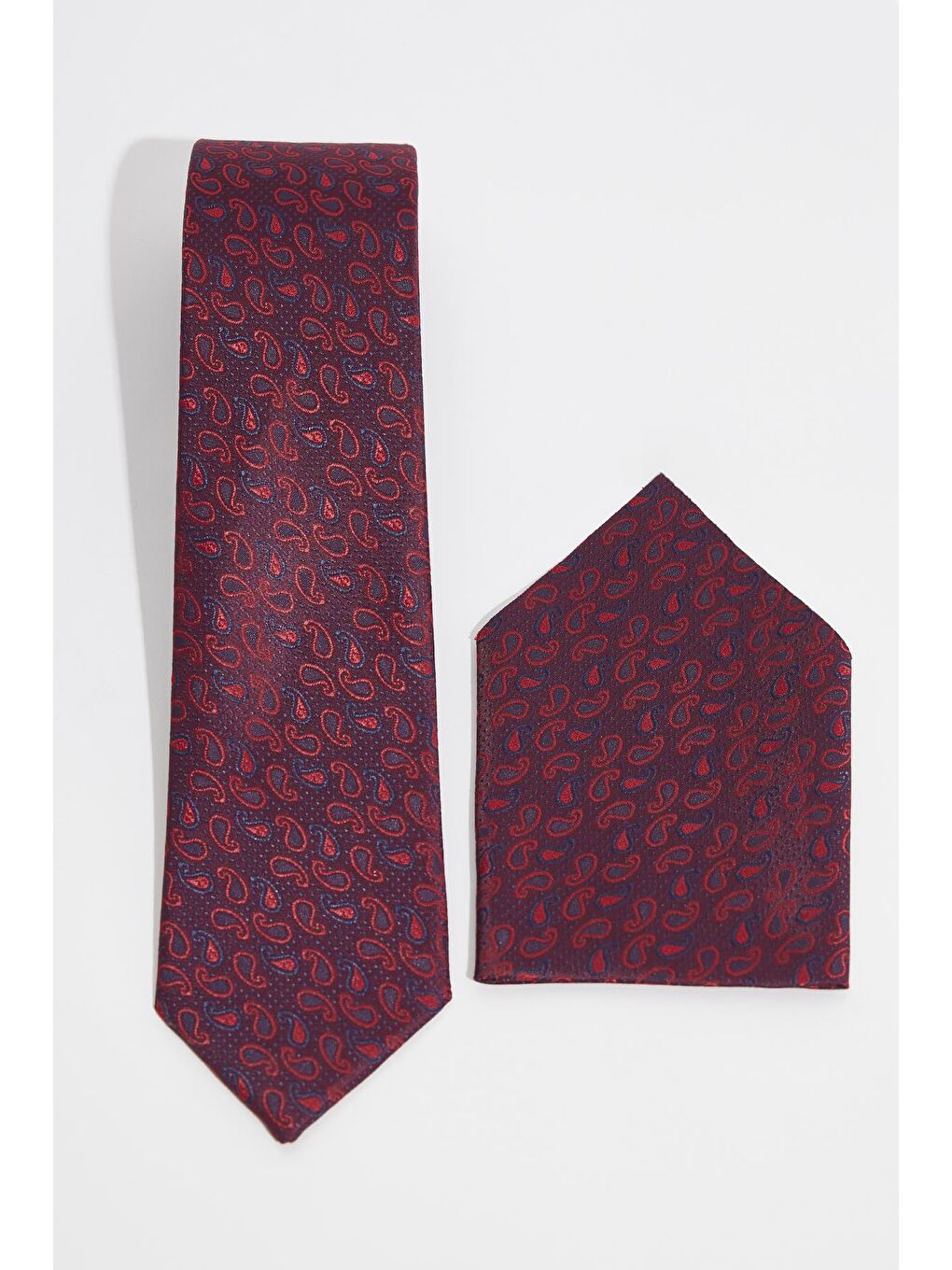 Karışık Desenli Klasik Cep Mendilli Erkek Kravat-1