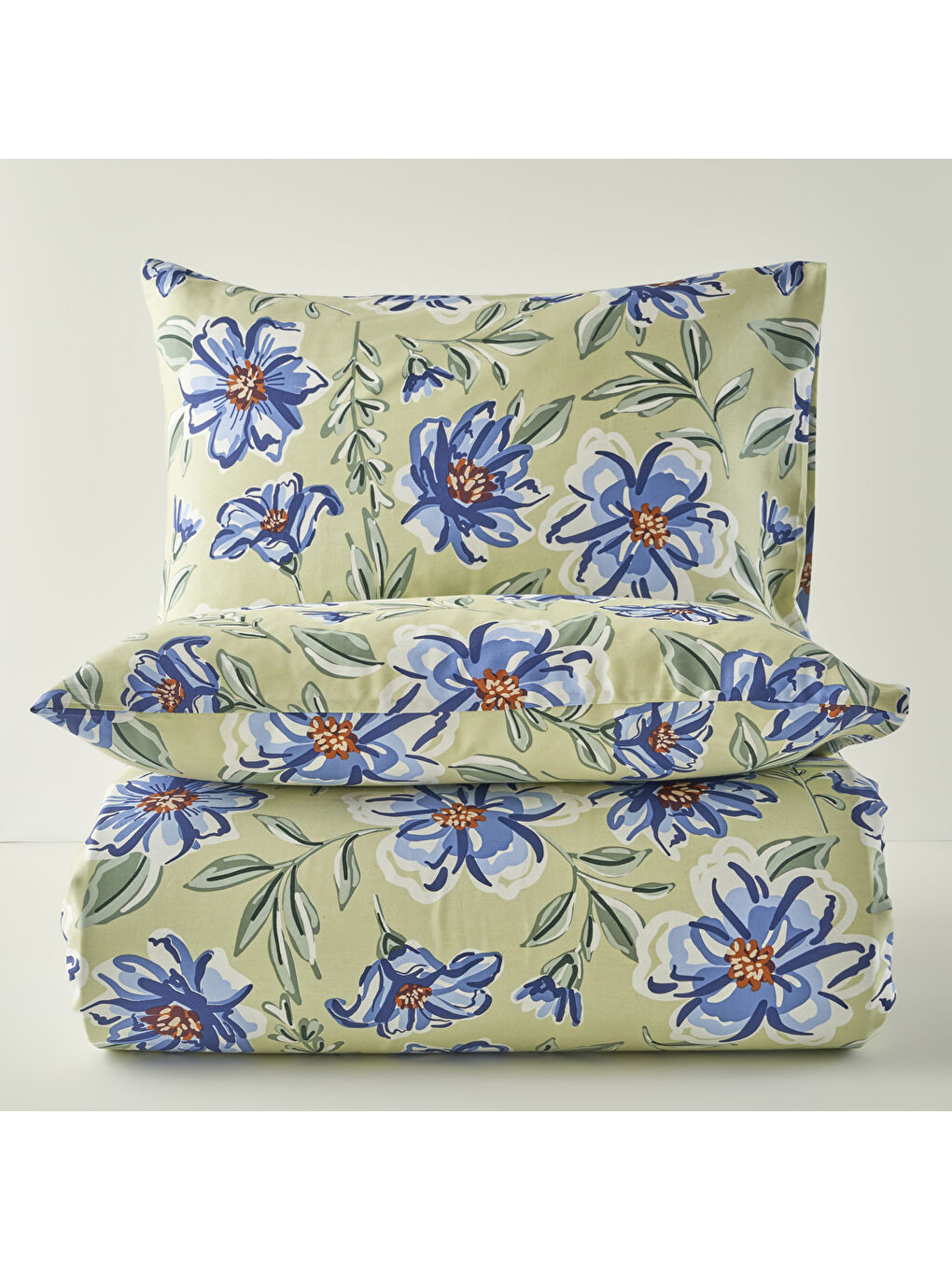 %100 Pamuk Saten Marlowe Çift kişilik Nevresim Seti Yeşil (200x220 cm)-4