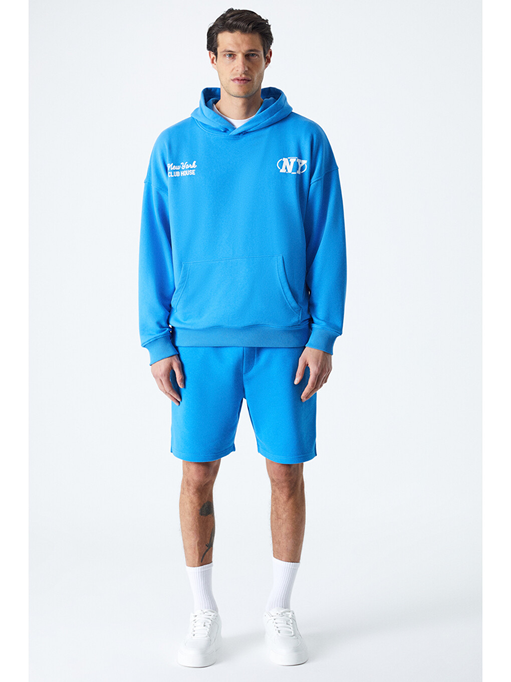 Mavi Agassı Erkek Yumuşacık Kumaşlı Saks Sweatshirt-1