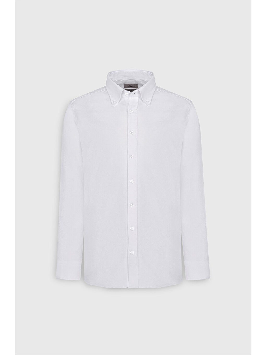 Erkek Beyaz %100 Pamuk Slim Fit Dar Kesim Düğmeli Yaka Oxford Gömlek-5