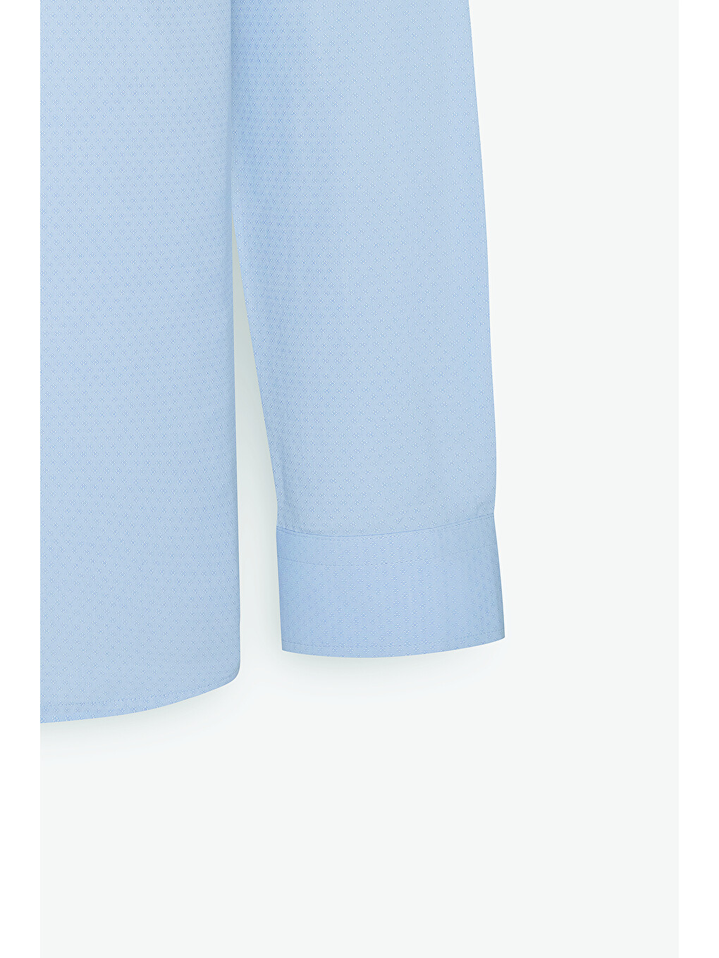 Erkek Açık Mavi Pamuklu Slim Fit Dar Kesim Klasik Yaka Armürlü Gömlek-7