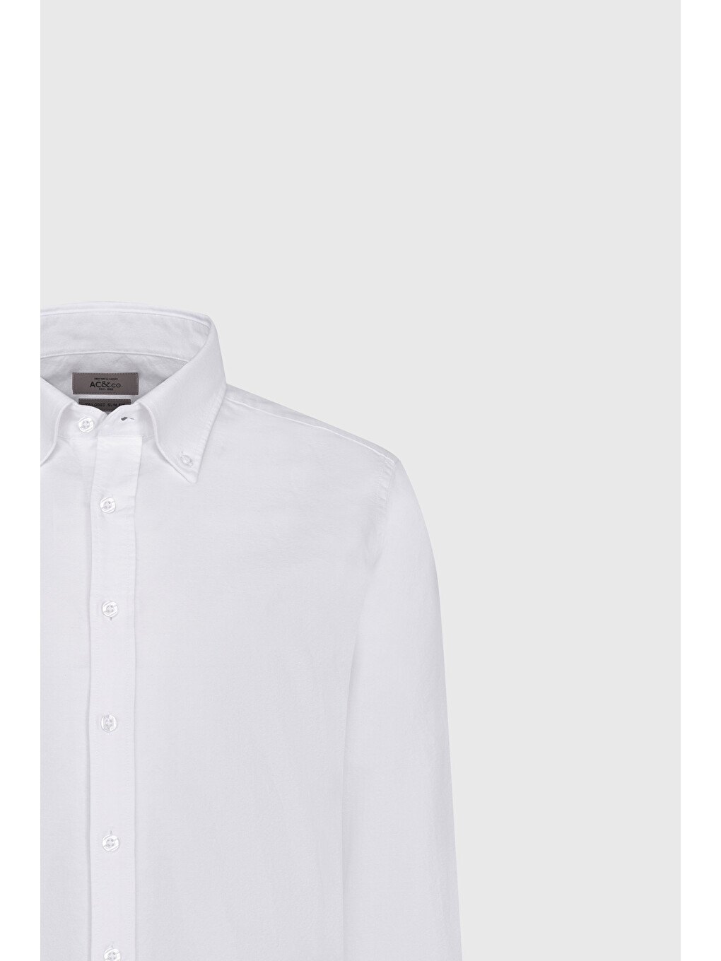 Erkek Beyaz %100 Pamuk Slim Fit Dar Kesim Düğmeli Yaka Oxford Gömlek-6