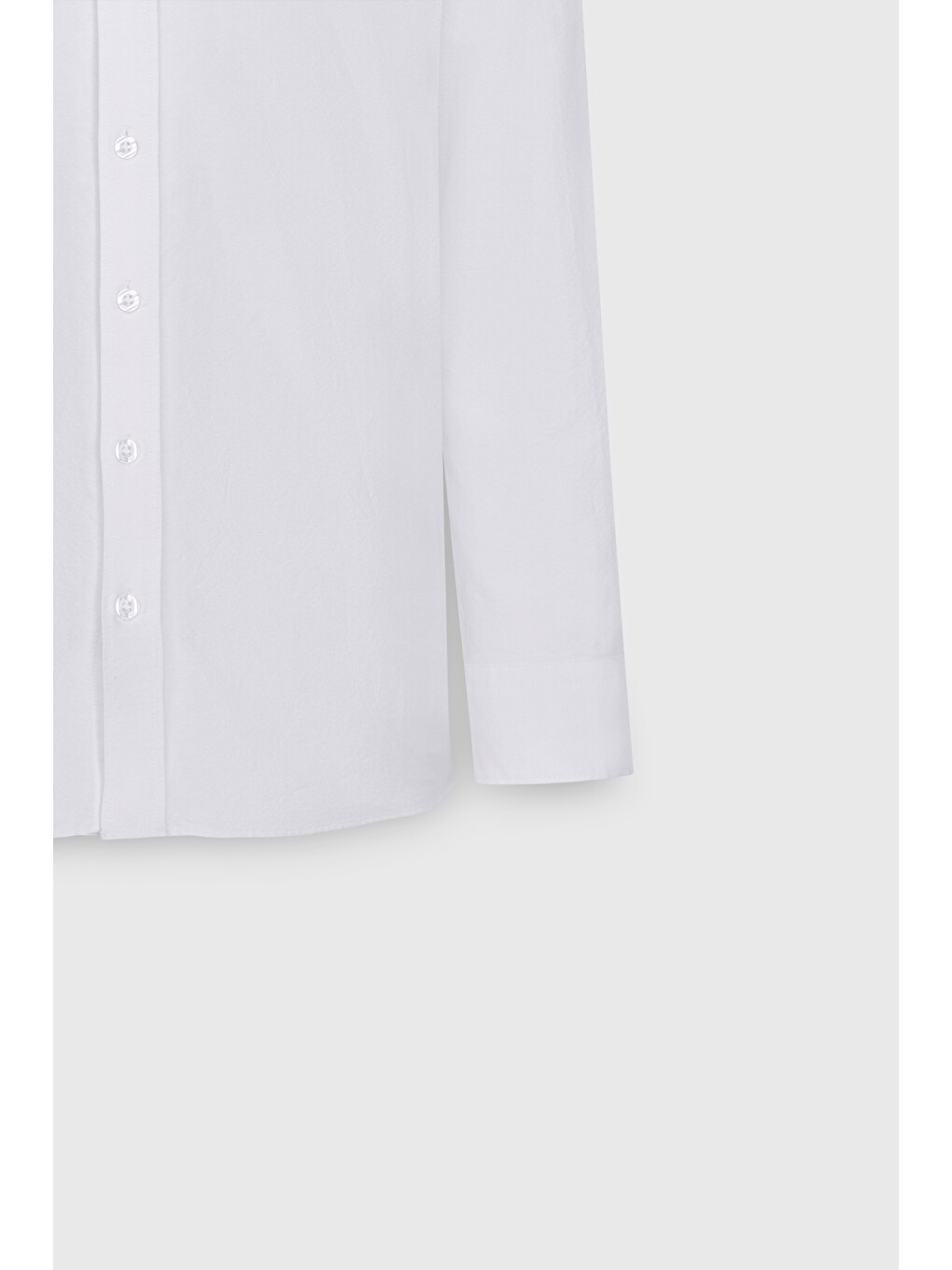 Erkek Beyaz %100 Pamuk Slim Fit Dar Kesim Düğmeli Yaka Oxford Gömlek-7