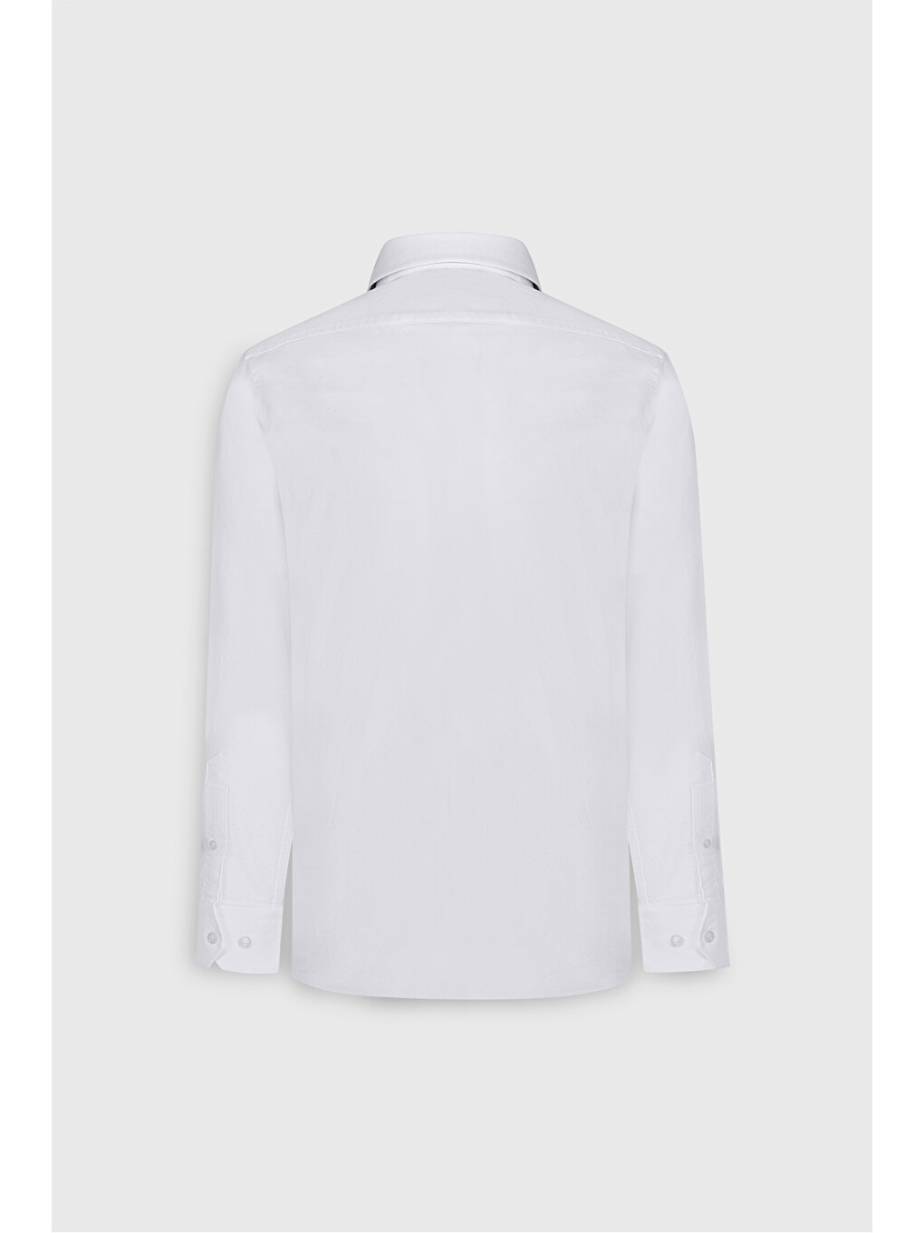 Erkek Beyaz %100 Pamuk Slim Fit Dar Kesim Düğmeli Yaka Oxford Gömlek-8