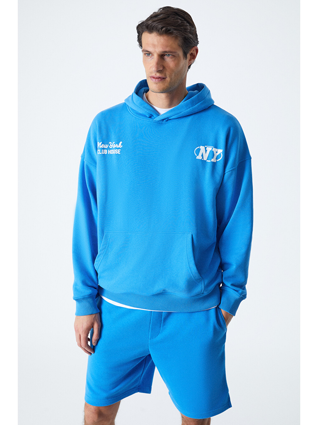Mavi Agassı Erkek Yumuşacık Kumaşlı Saks Sweatshirt-2