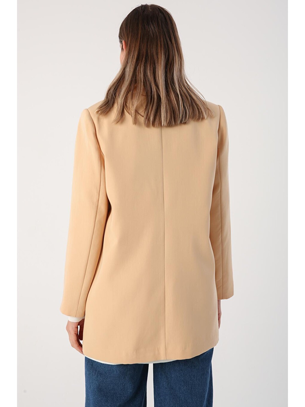 Bej01 Düğmeli Blazer Ceket-4