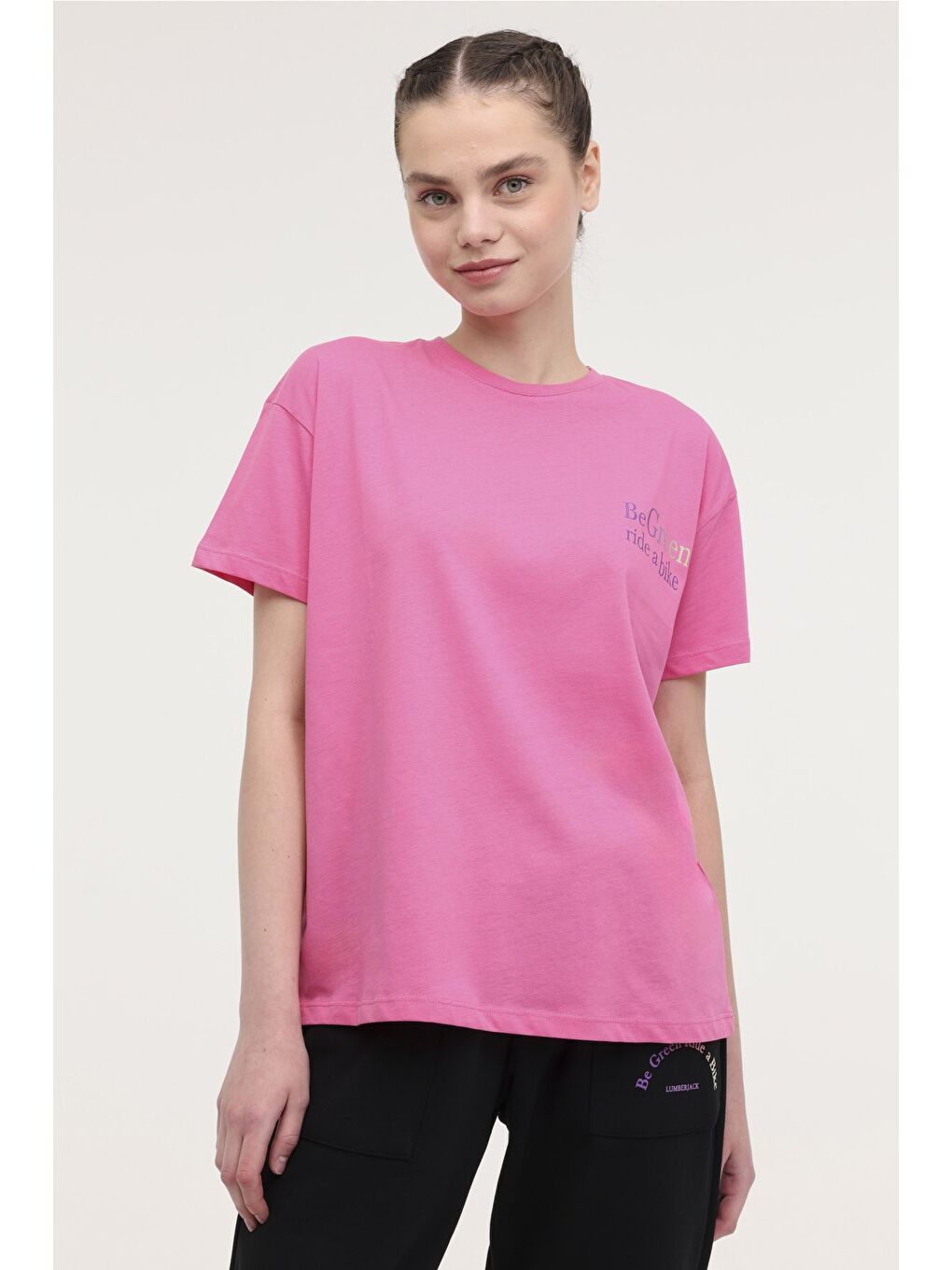 Lumberjack Pembe WL WAVY 11MD1055 4FX SEKER PEMBE Kadın Kısa Kol T-Shirt