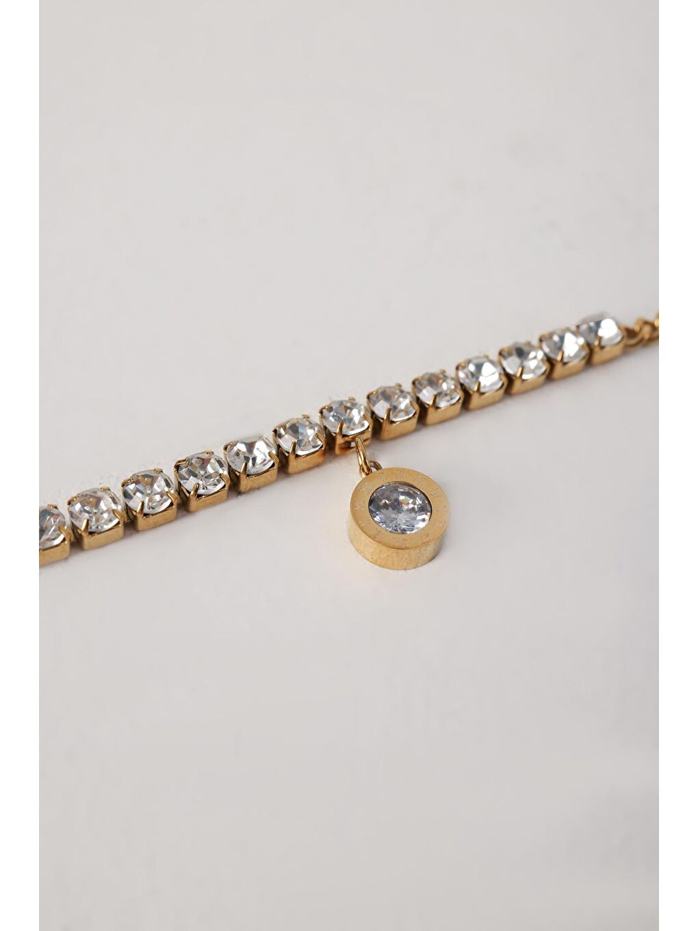 Sarı Gold Çelik Taşlı Bileklik