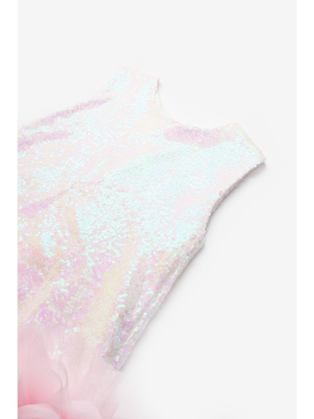 Beyaz Pullu Etek Ucu Fırfır Detaylı Kız Çocuk Abiye Mezuniyet Elbisesi - Aurora-2