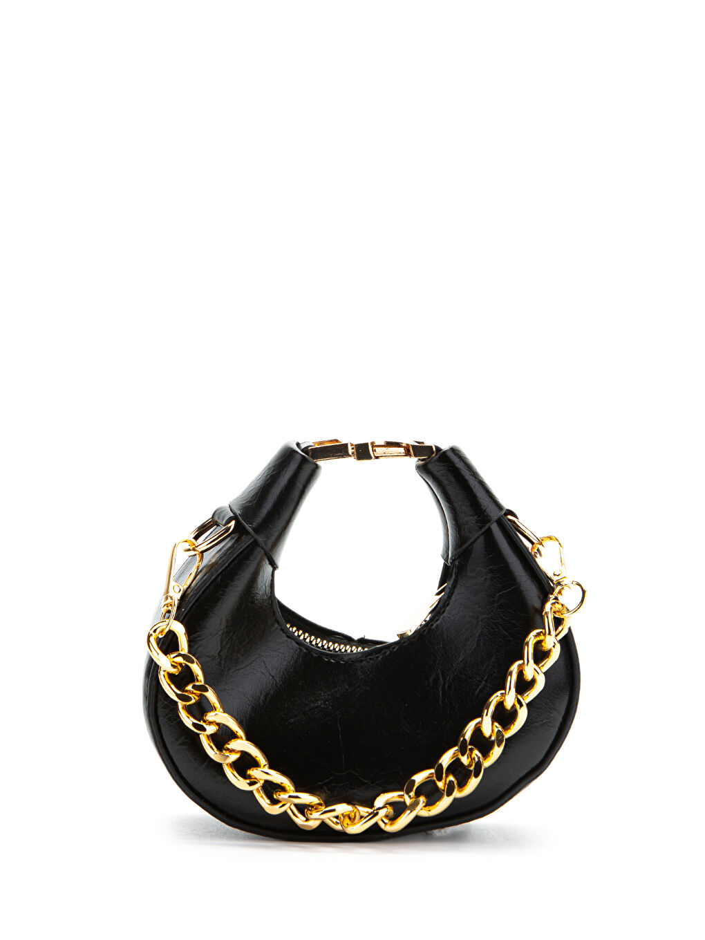 Metal Kilit Detaylı Uzun Askılı Mini Çapraz Çanta Rio Siyah