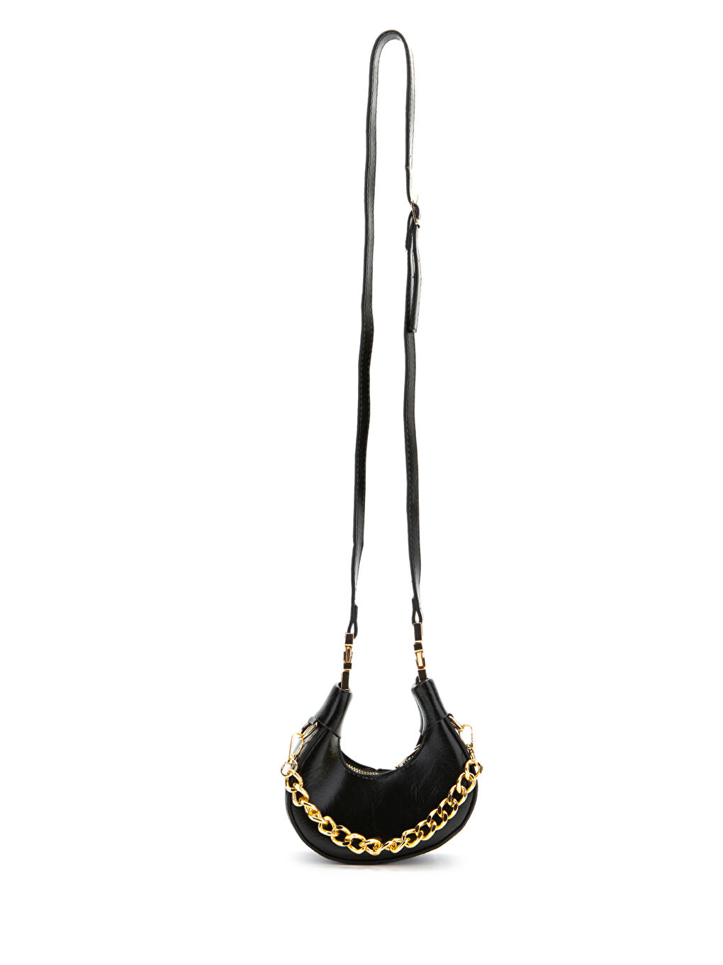 Metal Kilit Detaylı Uzun Askılı Mini Çapraz Çanta Rio Siyah-2