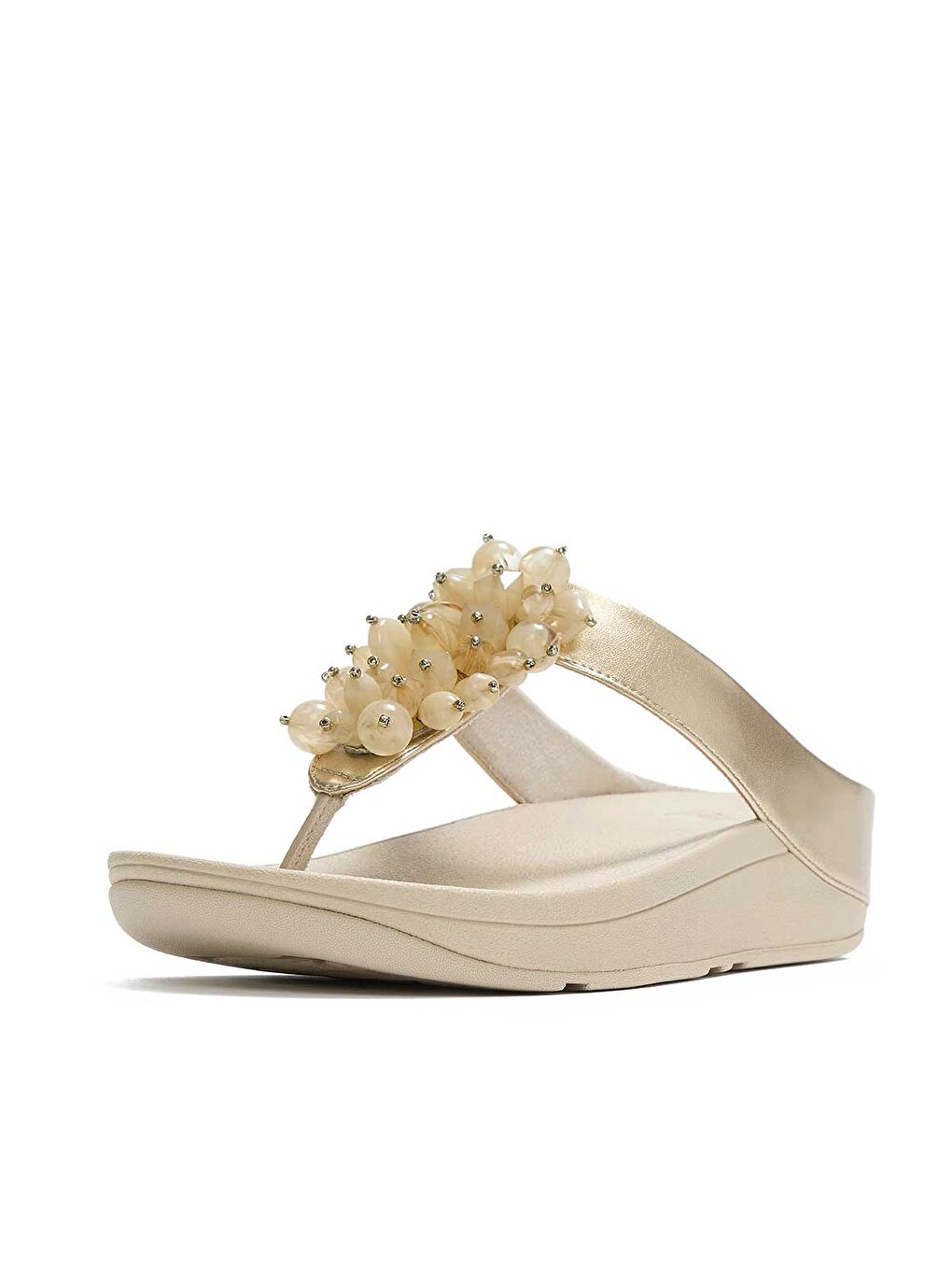 Sarı Kadın Altın Rengi Parmak Arası Terlik-1