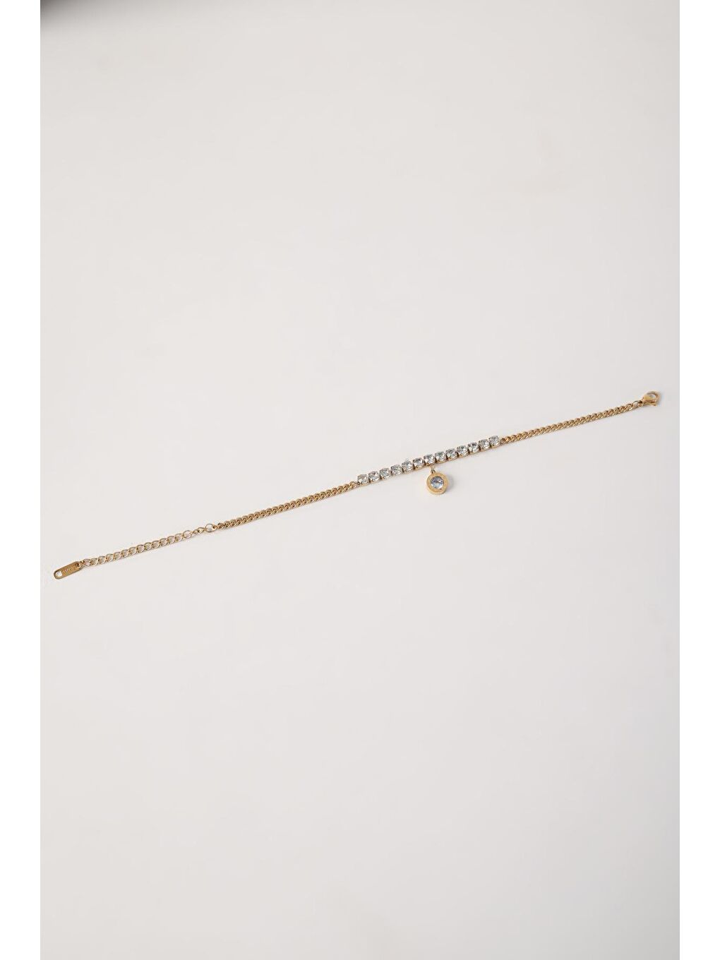 Sarı Gold Çelik Taşlı Bileklik-1