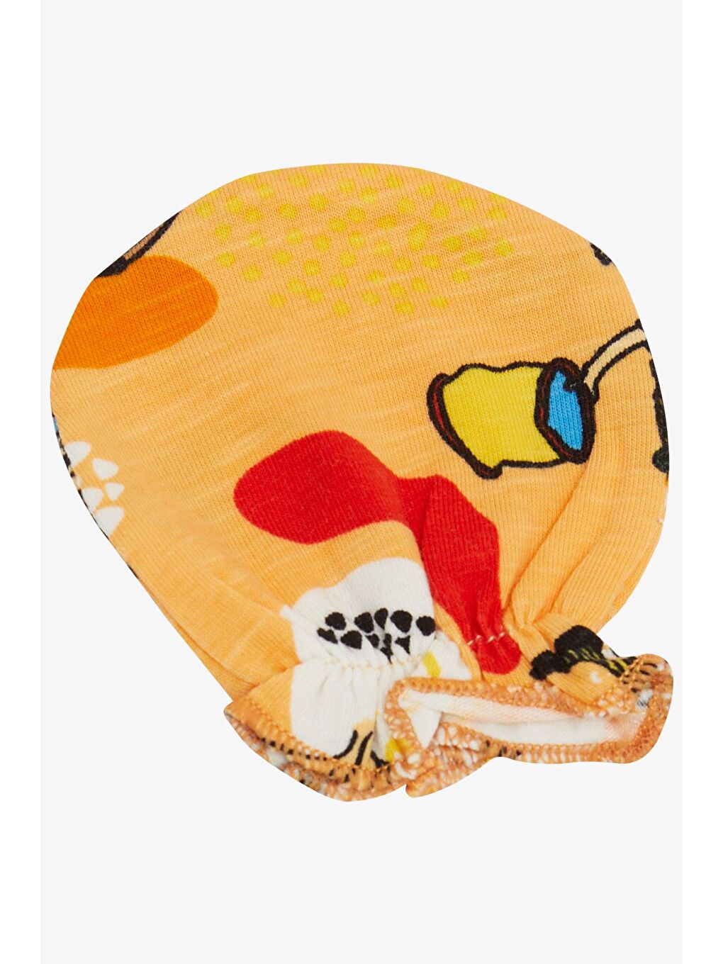 Yenidoğan Bebek Eldiven Desenli Hardal Sarı (7 X 9 Cm)-2