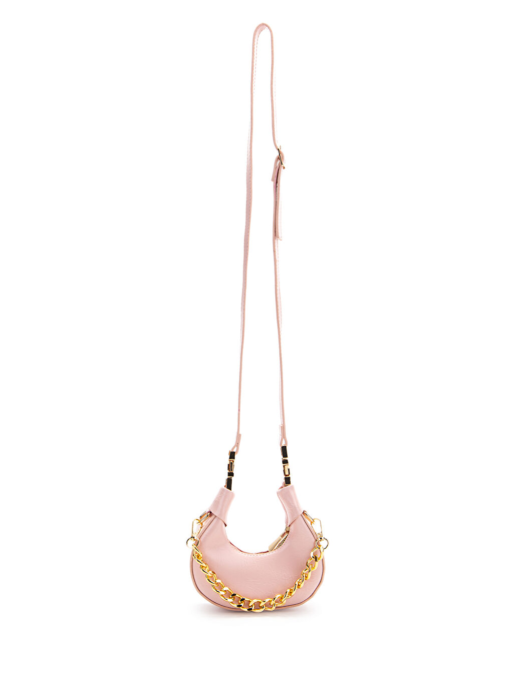 Pembe Metal Kilit Detaylı Uzun Askılı Mini Çapraz Çanta Rio Pudra-2