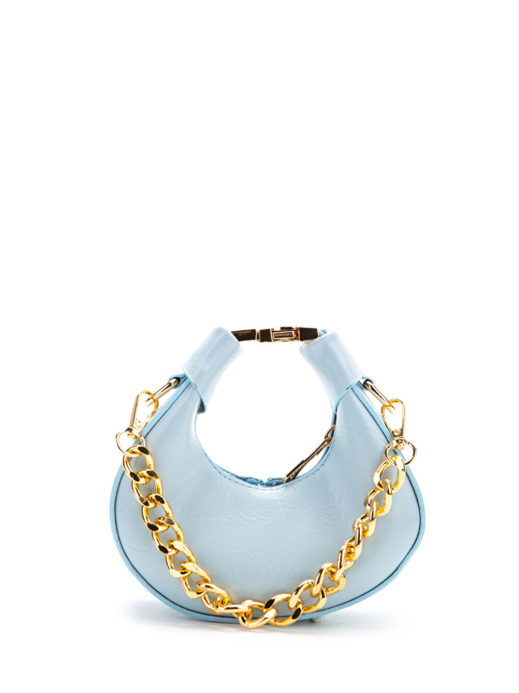 Metal Kilit Detaylı Uzun Askılı Mini Çapraz Çanta Rio Bebe Mavi