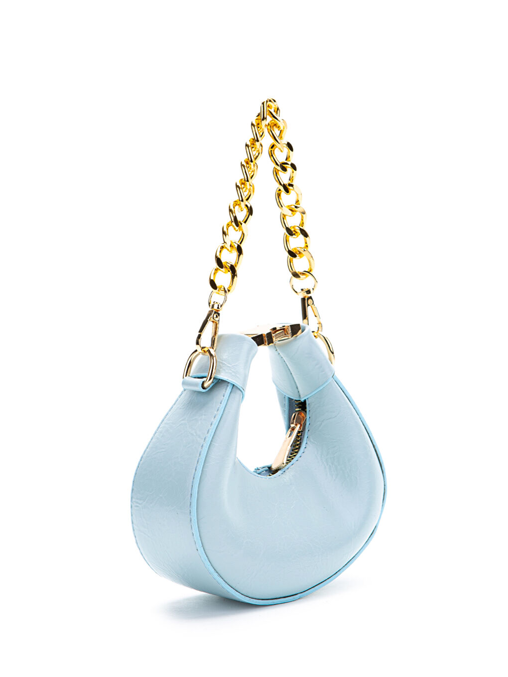 Metal Kilit Detaylı Uzun Askılı Mini Çapraz Çanta Rio Bebe Mavi-1